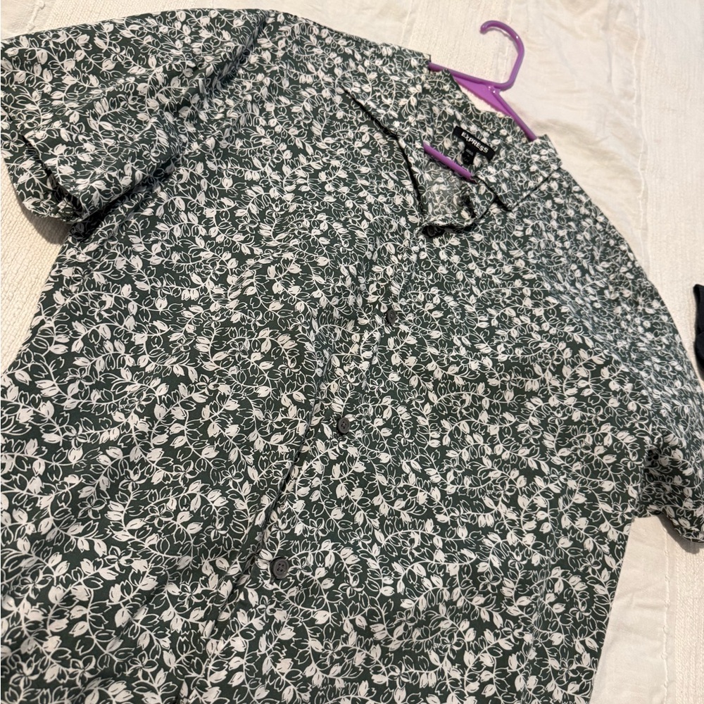 Express Floral Button-Up Shirt